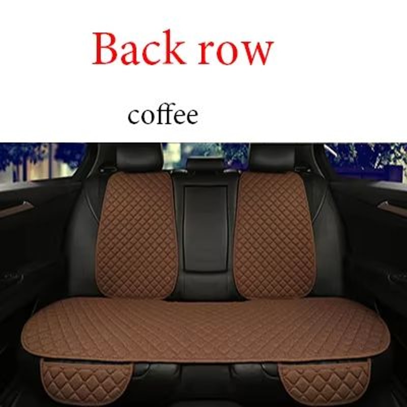 Breathable Linen Car Seat Cover Set Summer Cushion For Front Rear Seats Sedan SUV Pickup 16