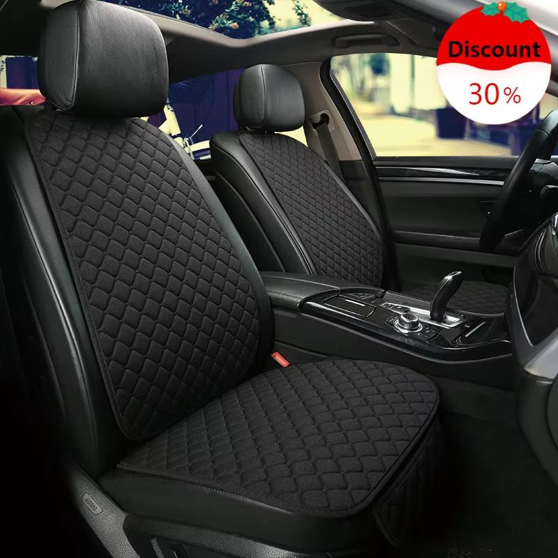 Breathable Linen Car Seat Cover Set Summer Cushion For Front Rear Seats Sedan SUV Pickup 17