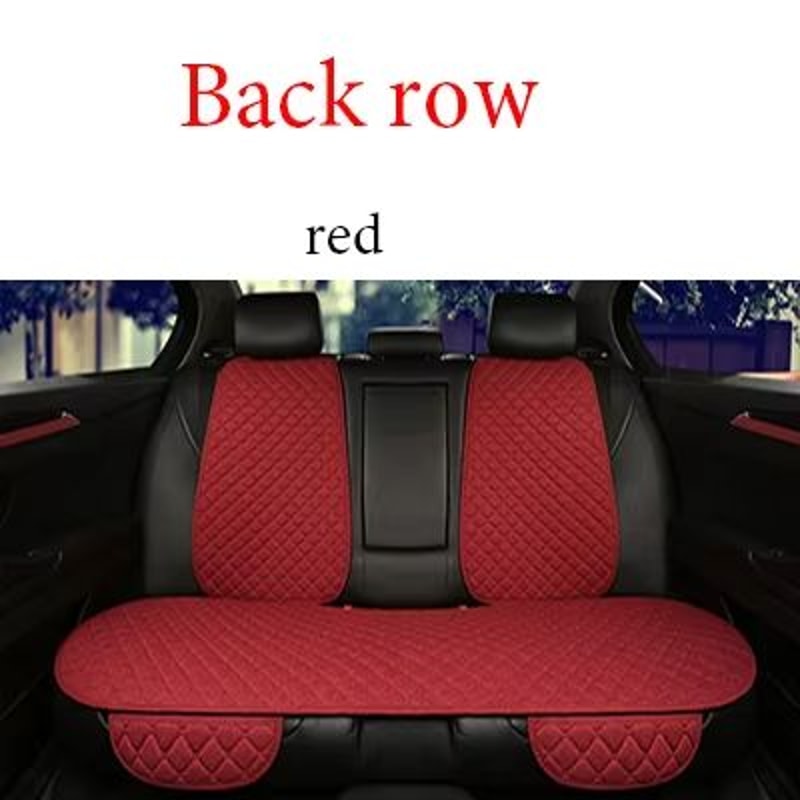 Breathable Linen Car Seat Cover Set Summer Cushion For Front Rear Seats Sedan SUV Pickup 4
