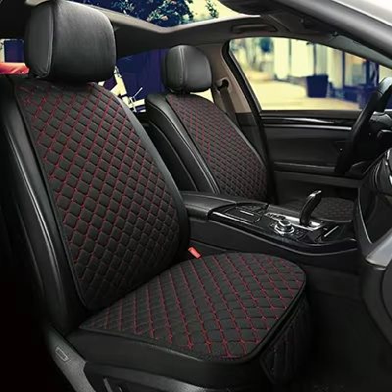 Breathable Linen Car Seat Cover Set Summer Cushion For Front Rear Seats Sedan SUV Pickup 5