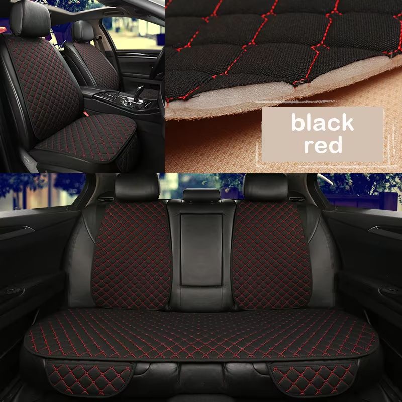 Breathable Linen Car Seat Cover Set – Summer Cushion for Front & Rear Seats (Sedan, SUV, Pickup)