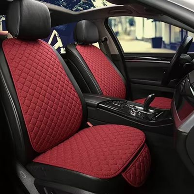 Breathable Linen Car Seat Cover Set – Summer Cushion for Front & Rear Seats (Sedan, SUV, Pickup)