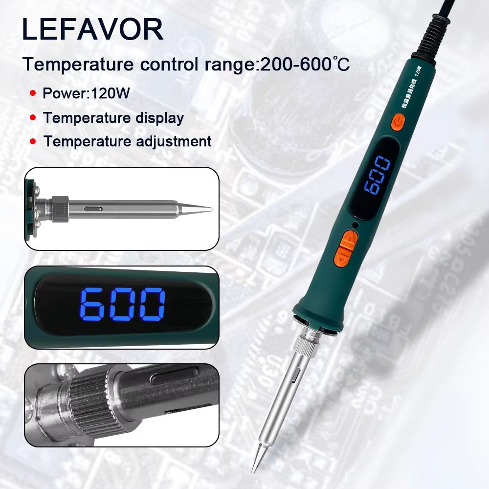 HighPrecision 120W Digital Soldering Iron Kit With Adjustable Temperature Fast HeatUp 13