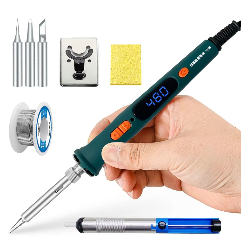 HighPrecision 120W Digital Soldering Iron Kit With Adjustable Temperature Fast HeatUp 2
