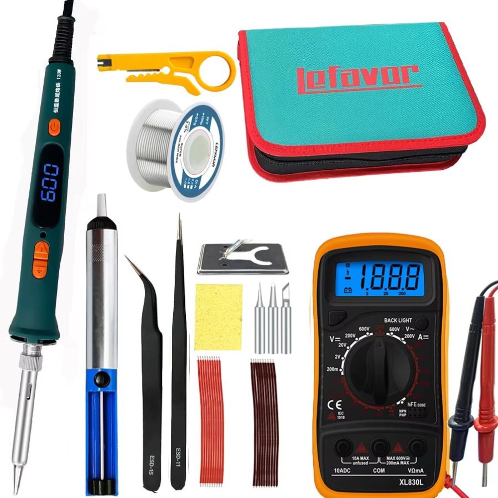 HighPrecision 120W Digital Soldering Iron Kit With Adjustable Temperature Fast HeatUp 15