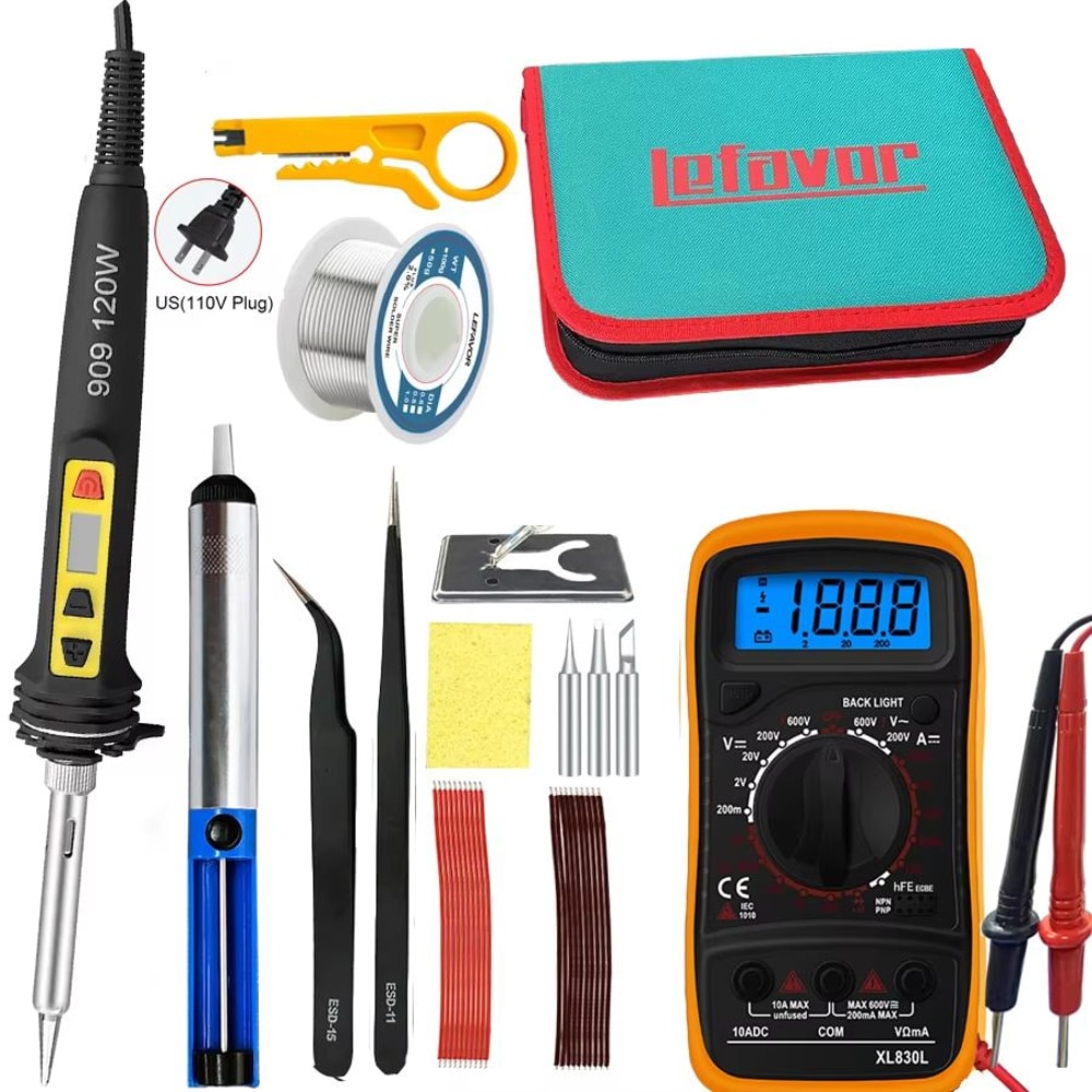 HighPrecision 120W Digital Soldering Iron Kit With Adjustable Temperature Fast HeatUp 17