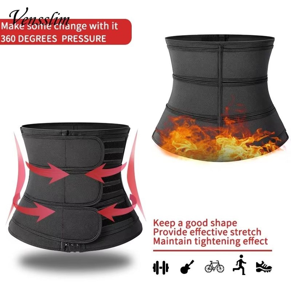 Mens Neoprene Waist Trainer Sweat Slimming Belt Abdomen Compression Shaper 4