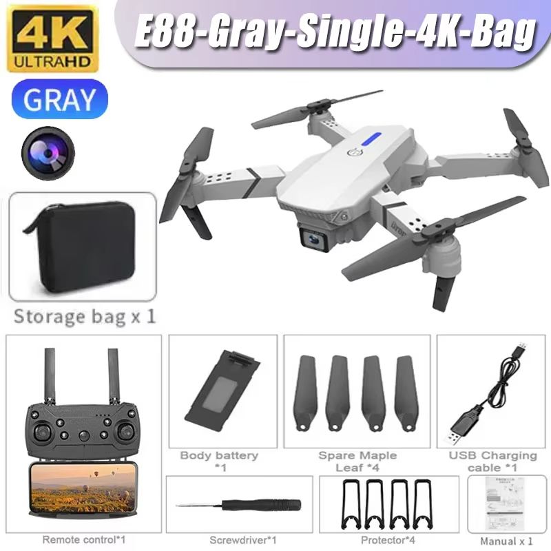E99 Pro Drone With 6K Camera Foldable Quadcopter Remote Control UAV 8