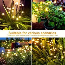 solar garden lights outdoor led firefly lawn lamp landscape decoration