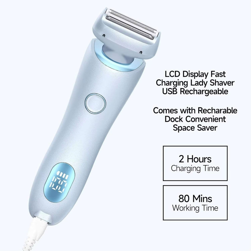 Portable Waterproof Bikini Trimmer And Painless Electric Hair Shaver For Women 2