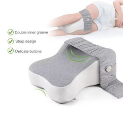 orthopedic memory foam leg pillow with adjustable strap for side sleepers