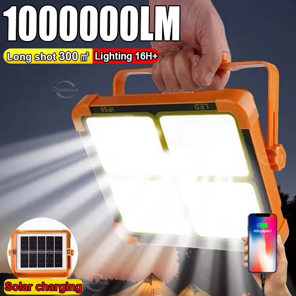 20000mAh Solar Camping Lantern Rechargeable LED Tent Light Power Bank Magnetic Emergency Flashlig 0