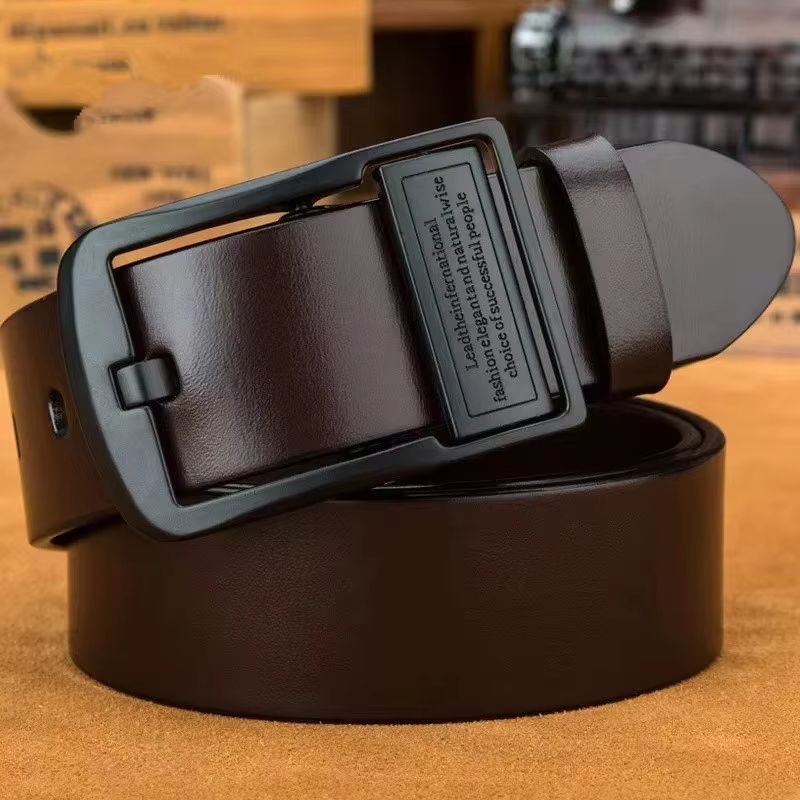 Mens Genuine Leather Belt With Alloy Pin Buckle  Business And Casual Style 5