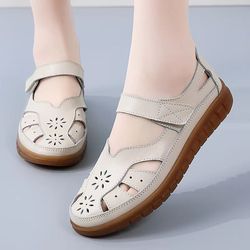 breezelux breathable leather roman sandals non slip fashion slides for summer