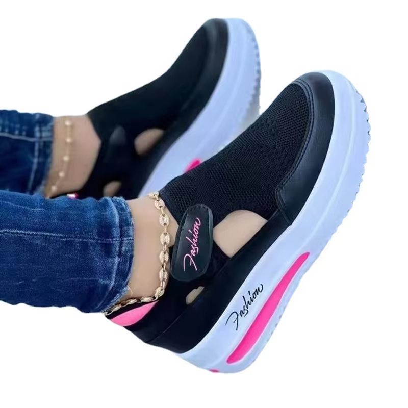Breathable Pink Canvas Platform Sneakers For Women  Lightweight Casual Tennis Shoe For Everyday Com 3