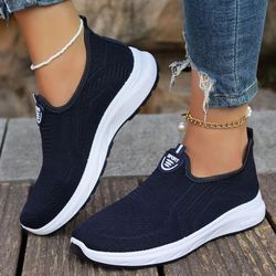 women breathable slip on sports loafers lightweight barefoot tennis flats casual walking shoes