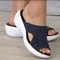 Women Lightweight Slip On Sandals With Low Heels Elastic Summer Shoes For Casual Comfort 4