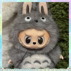 17cm plush labubu doll clothes – cute totoro-inspired replacement outfits for standing dolls