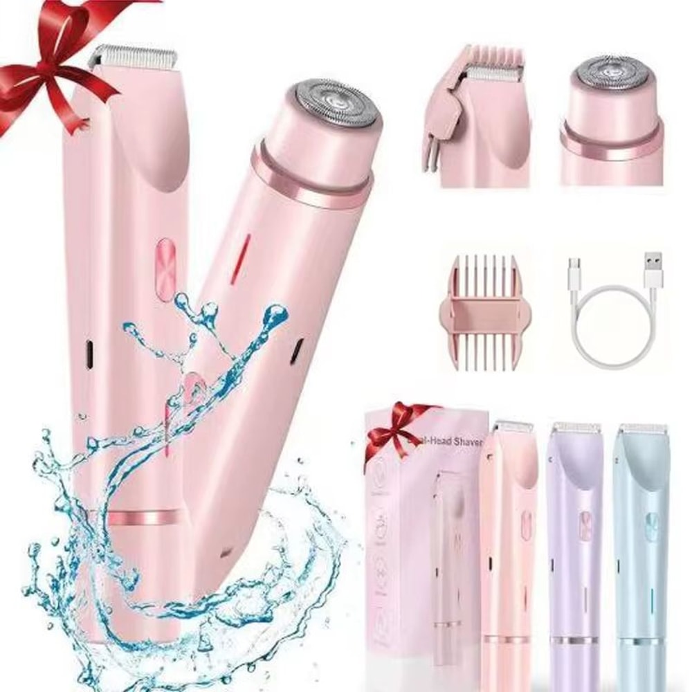 2 In 1 Women Electric Shaver And Trimmer Dual Head Rechargeable Hair Clipper For Smooth Grooming 0