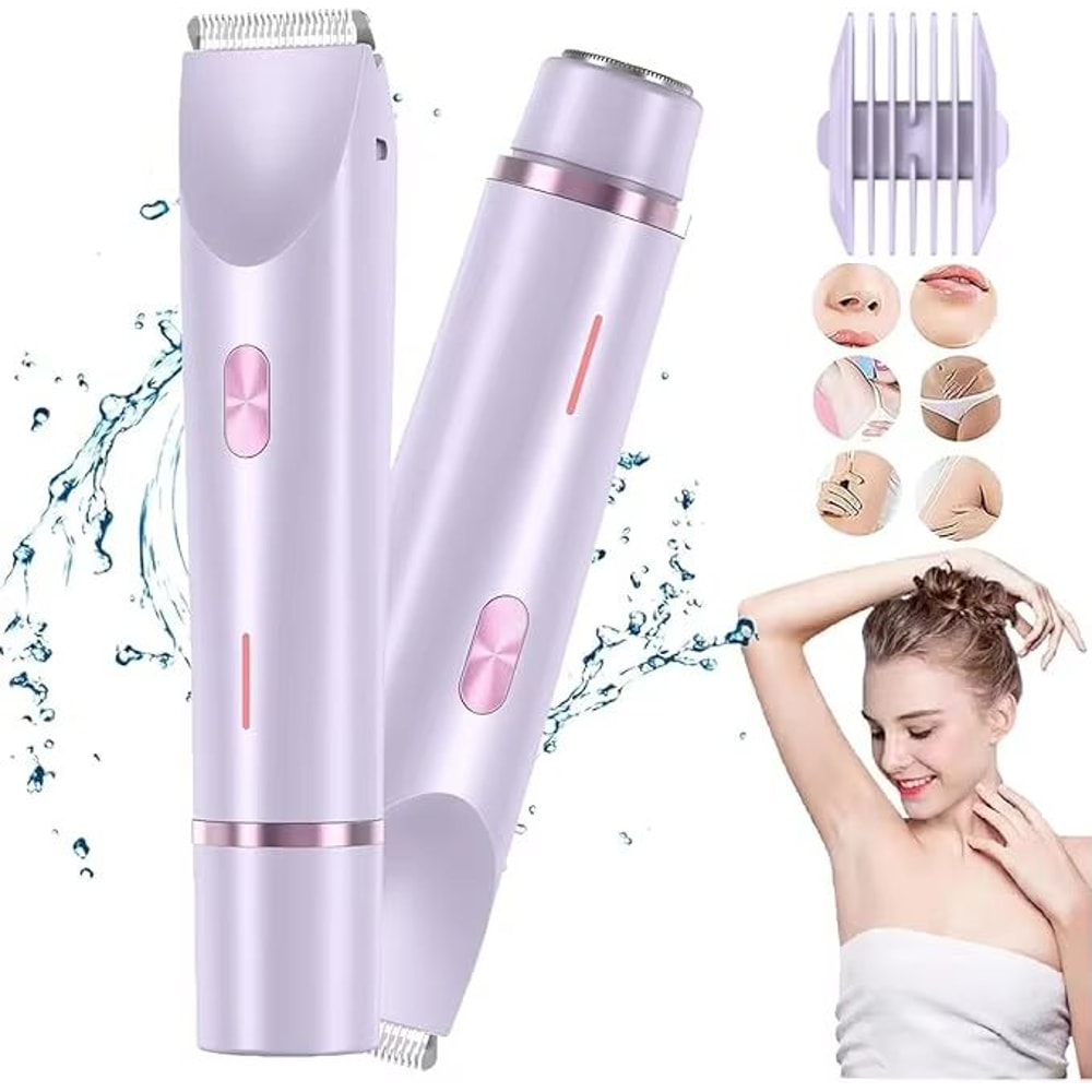 2 In 1 Women Electric Shaver And Trimmer Dual Head Rechargeable Hair Clipper For Smooth Grooming 6