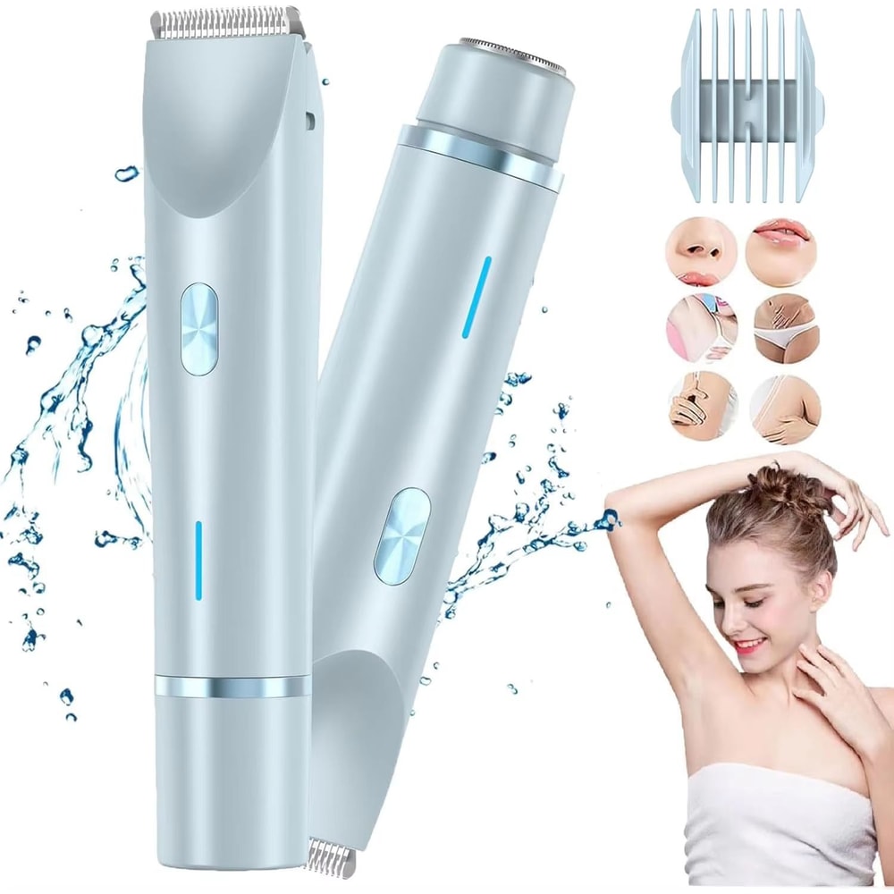 2 In 1 Women Electric Shaver And Trimmer Dual Head Rechargeable Hair Clipper For Smooth Grooming 8