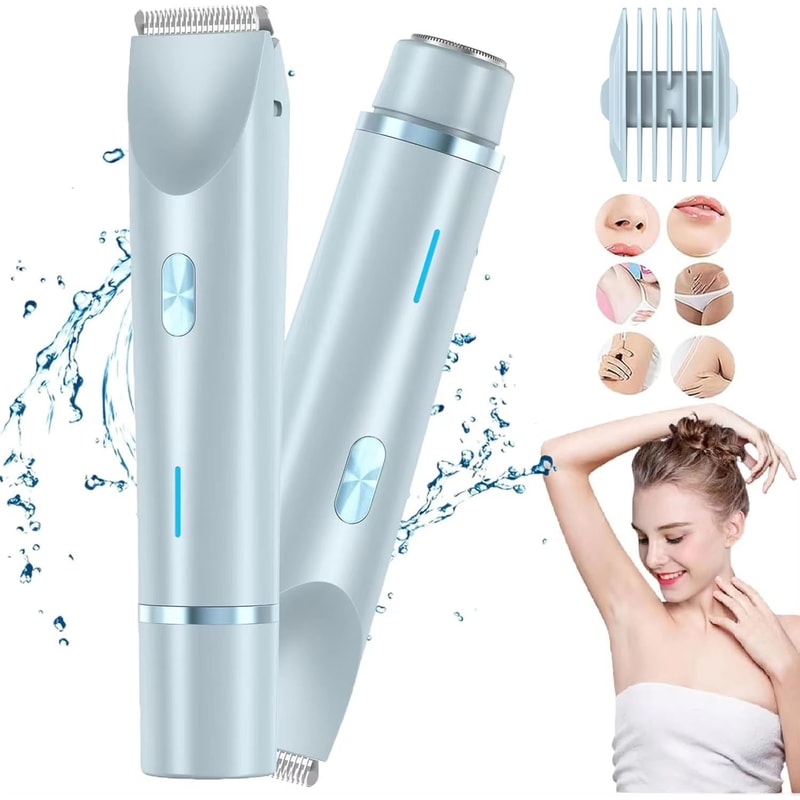 2 In 1 Women Electric Shaver And Trimmer Dual Head Rechargeable Hair Clipper For Smooth Grooming 8
