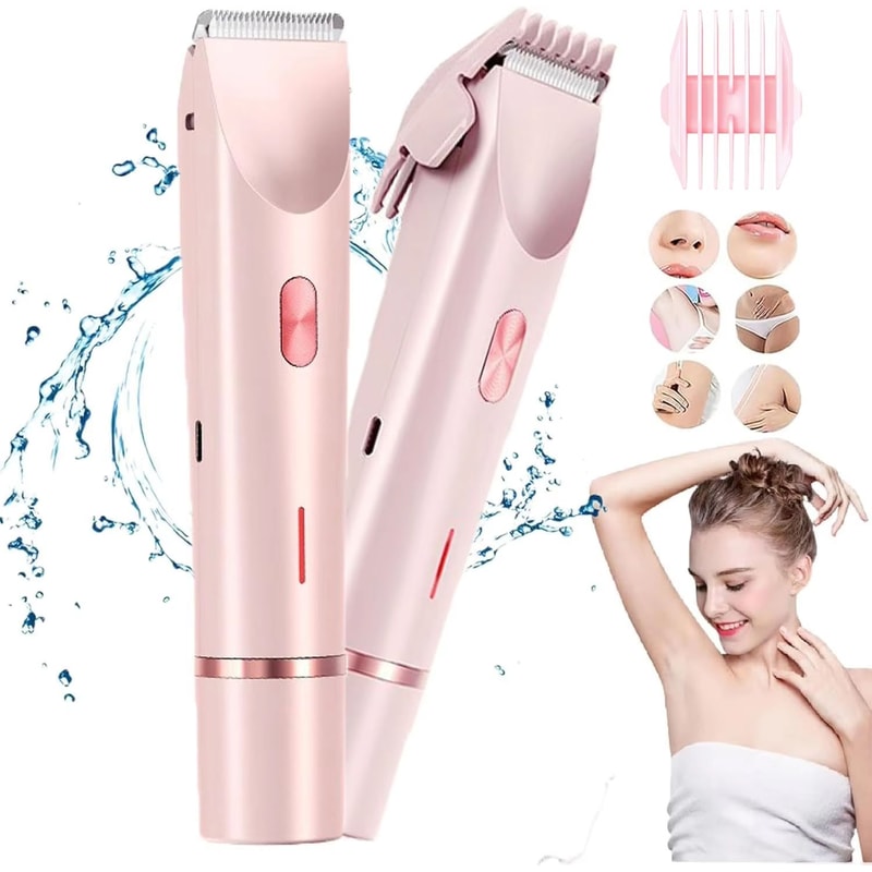 2 In 1 Women Electric Shaver And Trimmer Dual Head Rechargeable Hair Clipper For Smooth Grooming 7
