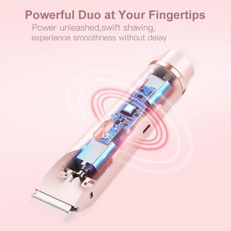 2 In 1 Women Electric Shaver And Trimmer Dual Head Rechargeable Hair Clipper For Smooth Grooming 4