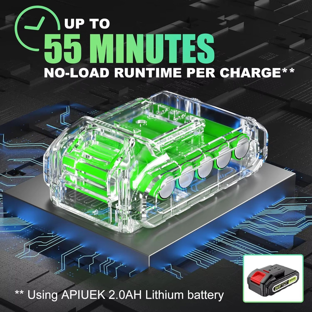 Premium 3in1 Cordless Lawn Trimmer And Weed Wacker With Dual Batteries  Grass Edger And Brush Cutte 2