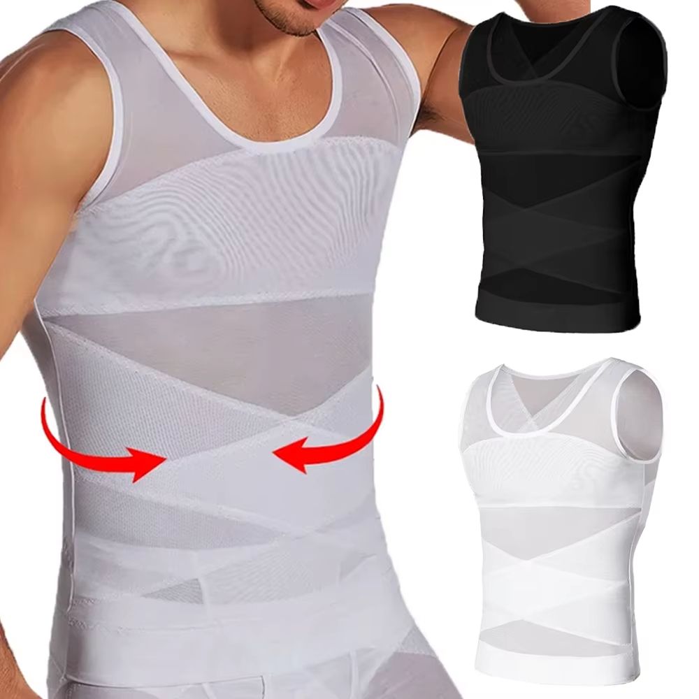 SlimFit Mens Compression Tank Breathable Tummy Control Body Shaper 0