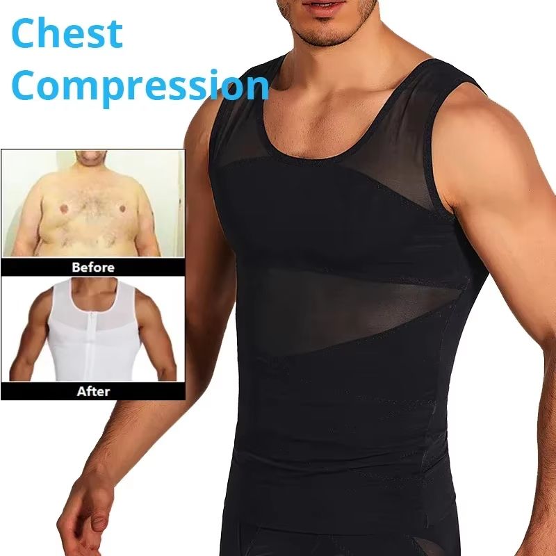 SlimFit Mens Compression Tank Breathable Tummy Control Body Shaper 1