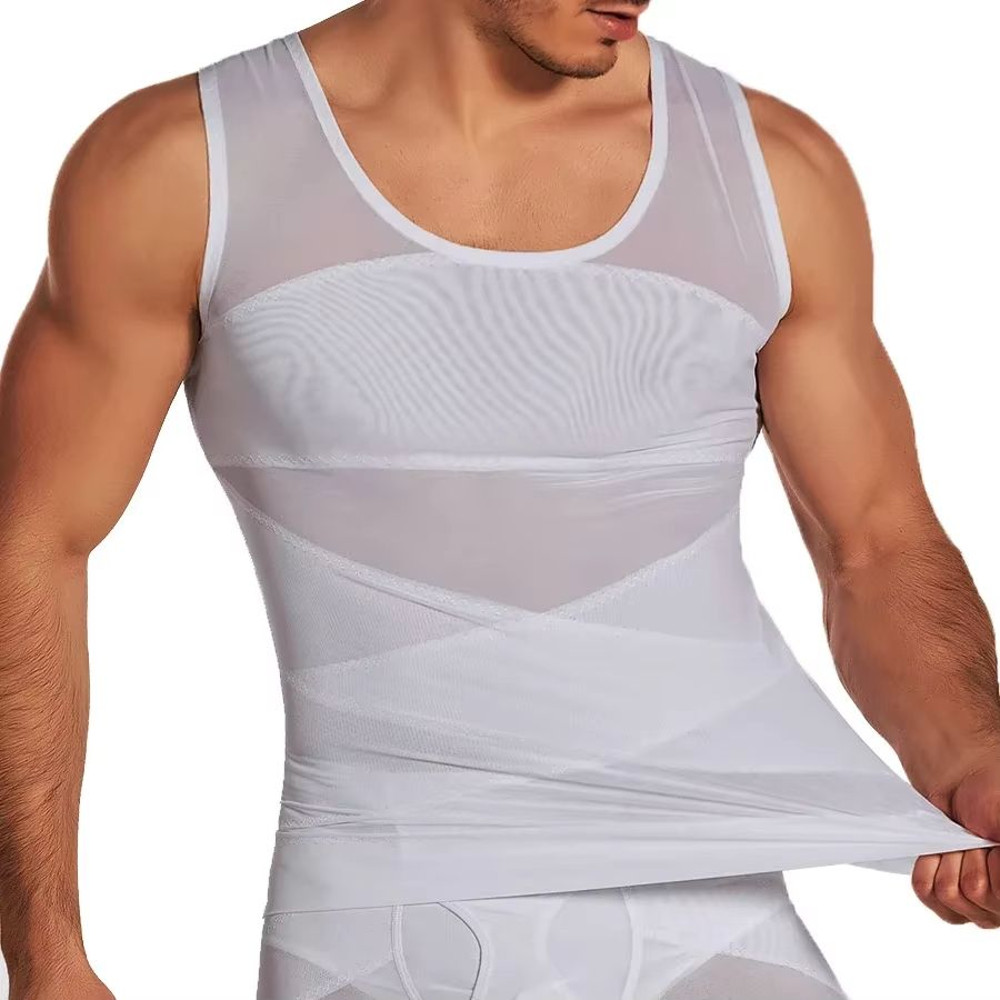 SlimFit Mens Compression Tank Breathable Tummy Control Body Shaper 2