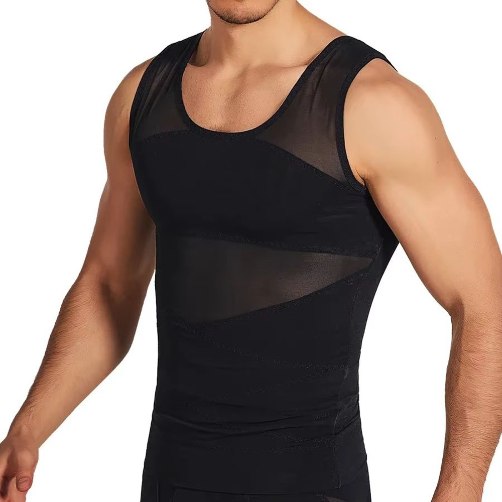 SlimFit Mens Compression Tank Breathable Tummy Control Body Shaper 6