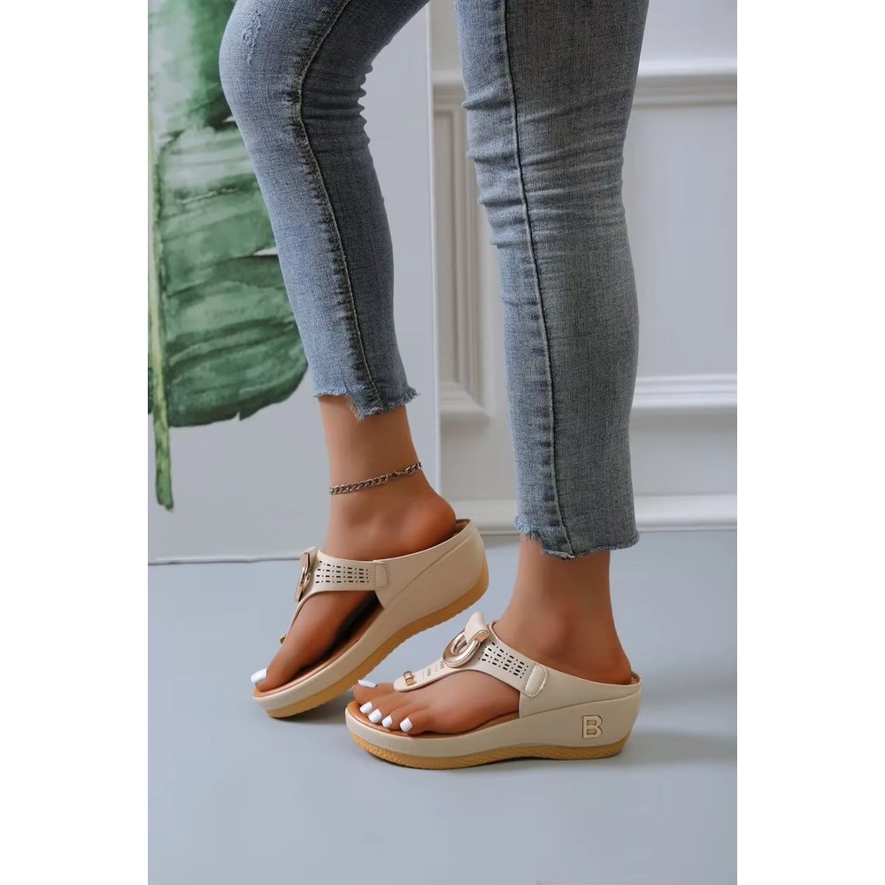 Sunlet Comfort Wedge Big Size Women Platform Sandals 7