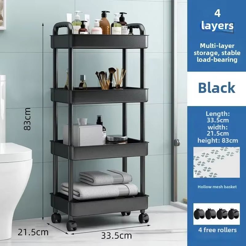 3Tier Rolling Utility Cart For Kitchen Bathroom  Craft  Mobile Storage Organizer With Reinforced Ha 2