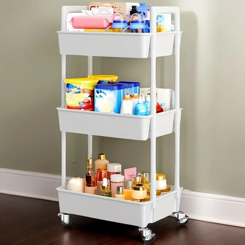 3Tier Rolling Utility Cart For Kitchen Bathroom  Craft  Mobile Storage Organizer With Reinforced Ha 3
