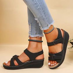 women's summer wedge sandals – soft walking sandals for beach, travel & casual wear