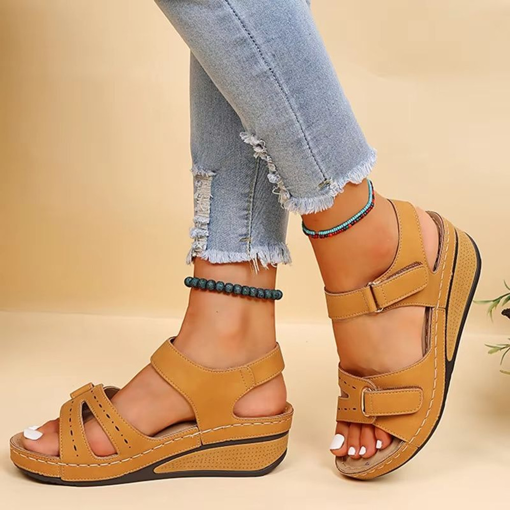 Womens Summer Wedge Sandals  Soft Walking Sandals For Beach Travel  Casual Wear 6