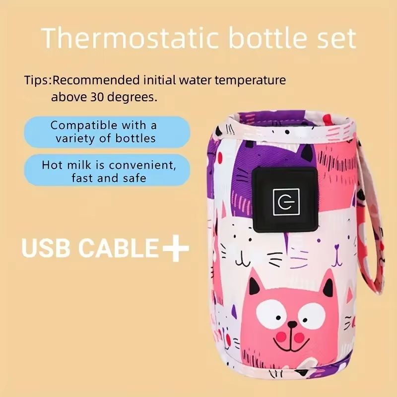 USB Milk Water Warmer Travel Stroller Insulated Bag Nursing Bottle Heater Portable Bottle Feeding W 4