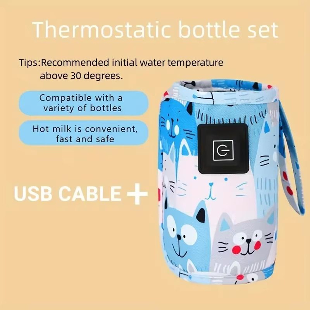 USB Milk Water Warmer Travel Stroller Insulated Bag Nursing Bottle Heater Portable Bottle Feeding W 5