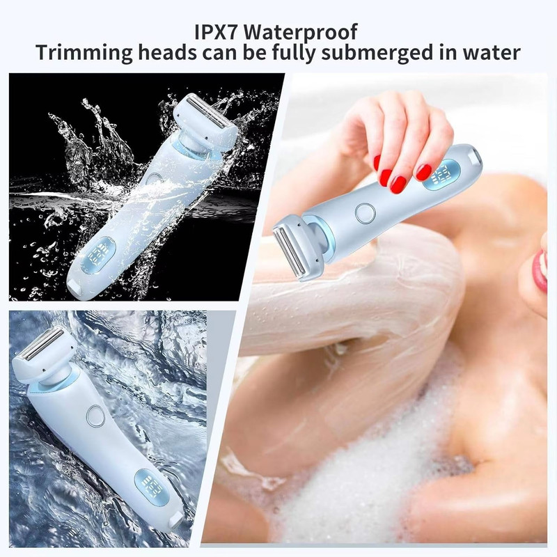 Portable Waterproof 2 In 1 Painless Shaving Knife Lady Private Part Hair Shaver Trimmer Epilator Bi 5