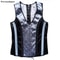 Elegant Renaissance Mens Waist Cincher SteelBoned Medieval Corset Vest For Stomach Control 0