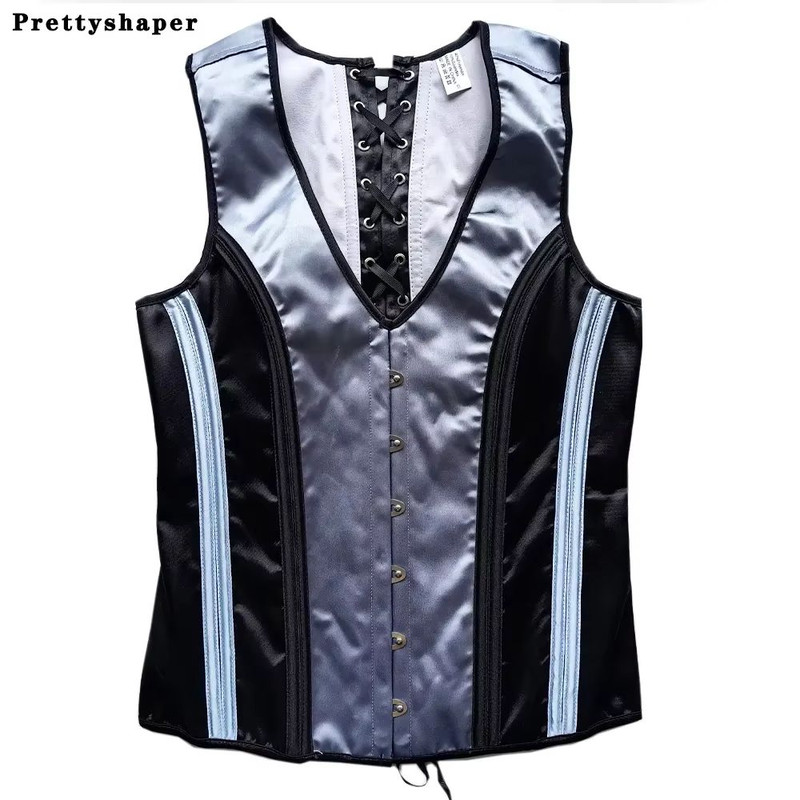 Elegant Renaissance Mens Waist Cincher  SteelBoned Medieval Corset Vest For Stomach Control 0