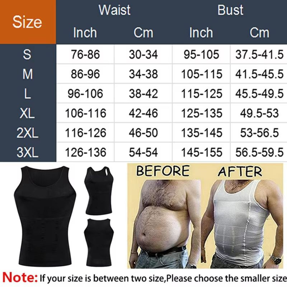 Mens Slimming Compression Vest Tummy Control Shapewear Undershirt 2