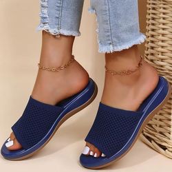 elastic force women's summer sandals – casual beach & outdoor slip-on flats