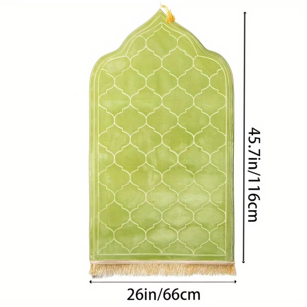 Thickened Printed Prayer Mat With Tassels  Plush Flannel Irregular Design For Comfort And Style 1