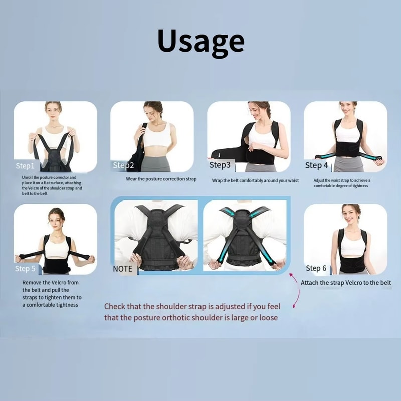 Adjustable Posture Corrector Comfortable Upper Back Brace For Men And Women 4