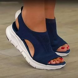 chic open-toe wedge sandals with strappy back – stylish & comfortable summer footwear for women
