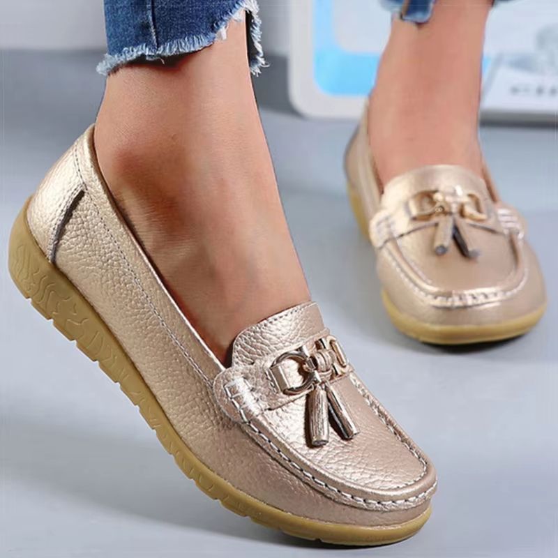 Women Shoes Nurse Loafers Classics Flats Comfortable White Leather Casual Footwear For Women 0