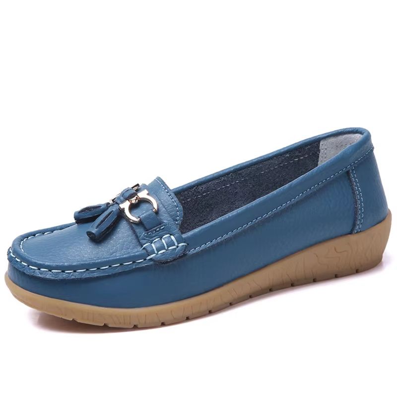 Women Shoes Nurse Loafers Classics Flats Comfortable White Leather Casual Footwear For Women 6